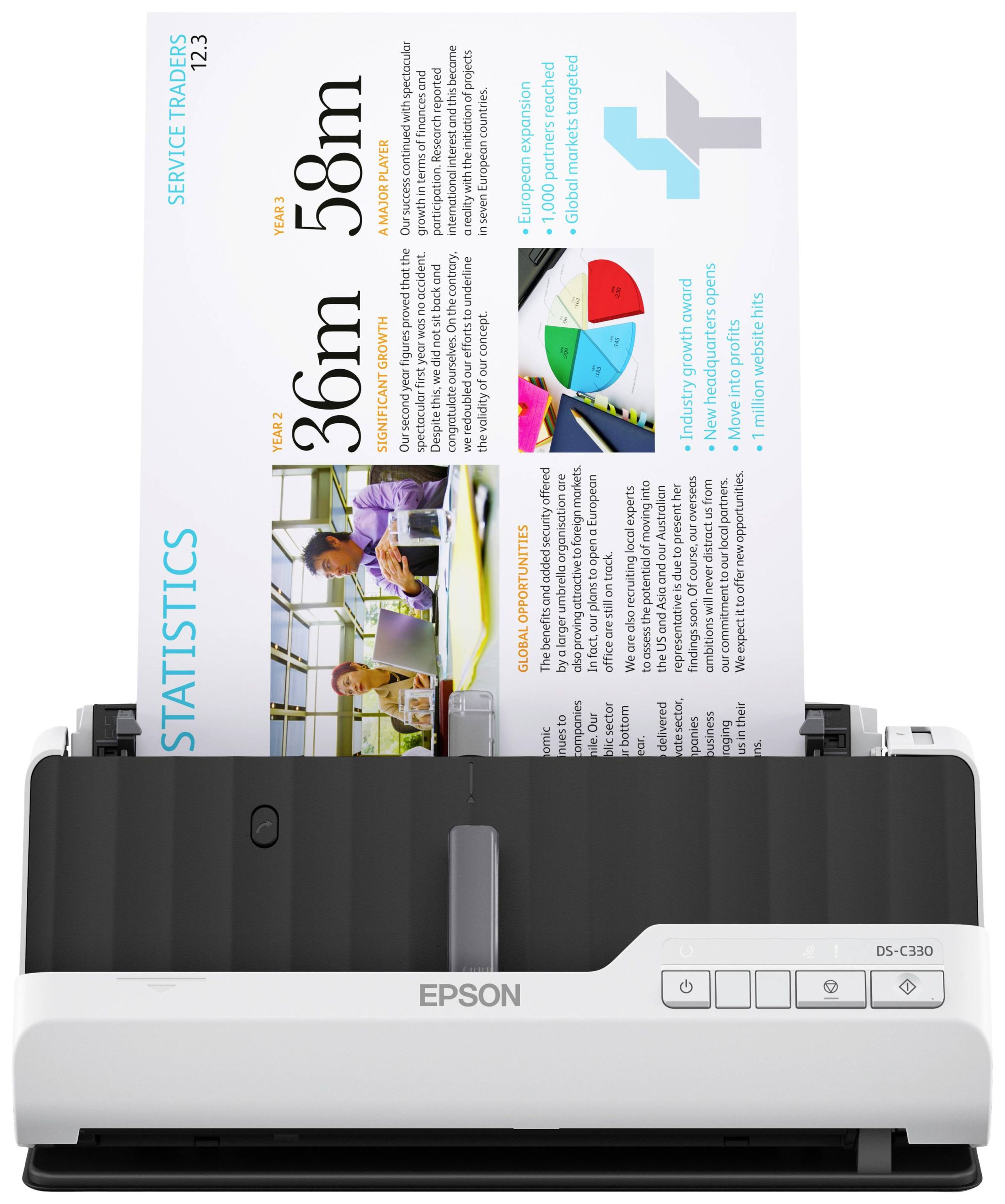 Epson WorkForce DS-C330 Scanner 30ppm Documentscanner A4 1200 x 1200 USB-A 2.0