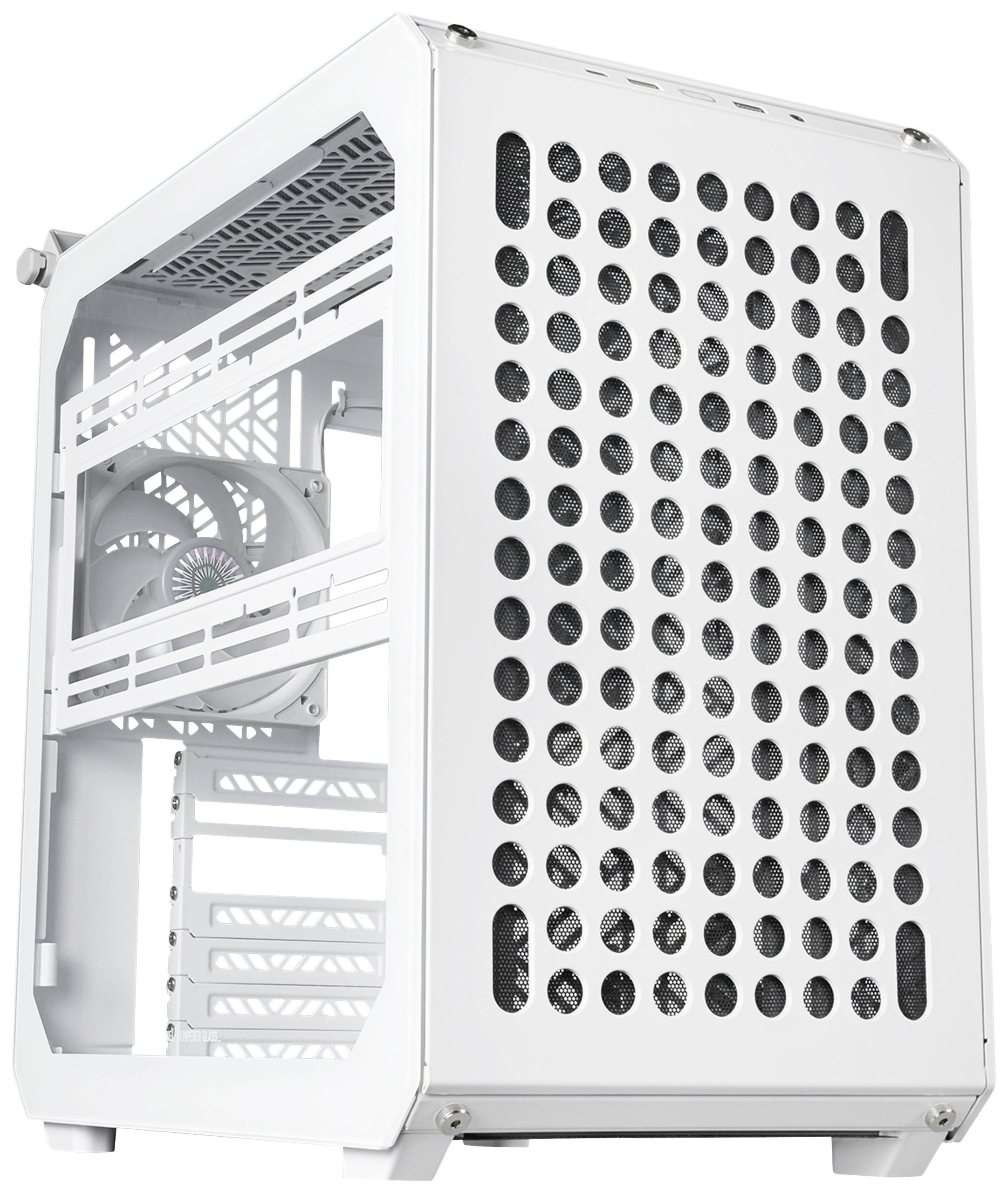 Cooler Master CoolerMaster Geh Qube 500 Flatpack White Midi-tower PC-behuizing Wit Zijvenster, 1 voorgeïnstalleerde vent