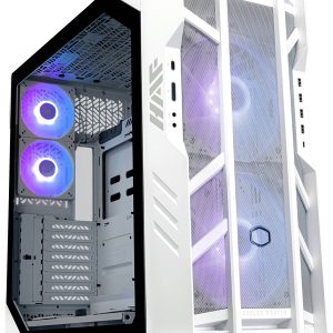 Cooler Master HAF700 White Midi-tower PC-behuizing Wit 4 voorgeïnstalleerde LED-ventilators, Stoffilter Cooler Master HAF700 White Midi-tower PC-behuizing Wit 4 voorgeïnstalleerde LED-ventilators, Stoffilter