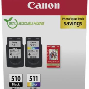 Canon Inktcartridge PG-510+CL-511 Origineel 2-pack Zwart, Kleur 2970B017 Canon Inktcartridge PG-510+CL-511 Origineel 2-pack Zwart, Kleur 2970B017