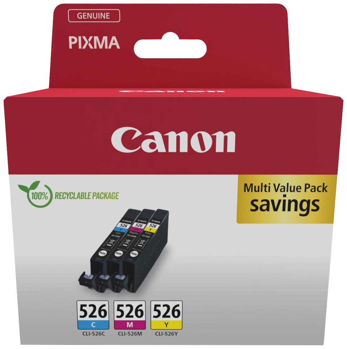 Canon Inktcartridge CLI-526 Origineel Combipack Cyaan, Magenta, Geel 4541B018