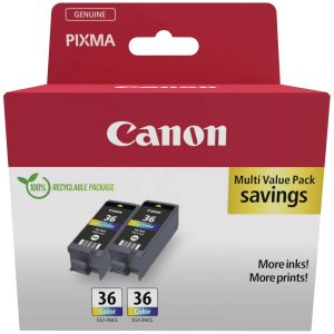 Canon Inktcartridge CLI-36 Origineel 2-pack Kleur 1511B025 Canon Inktcartridge CLI-36 Origineel 2-pack Kleur 1511B025
