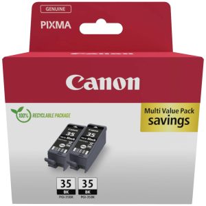 Canon Inktcartridge PGI-35 BK Origineel 2-pack Zwart 1509B029 Canon Inktcartridge PGI-35 BK Origineel 2-pack Zwart 1509B029