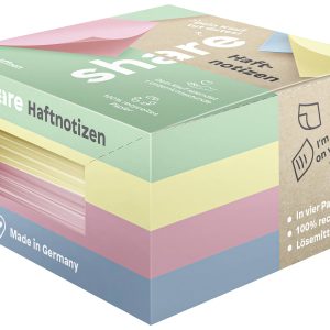 share Etikettenblok plaknotitie 4-0017 75 mm x 75 mm Pastelgeel, Pastelroze, Pastelblauw, Pastelgroen 4 stuk(s)
