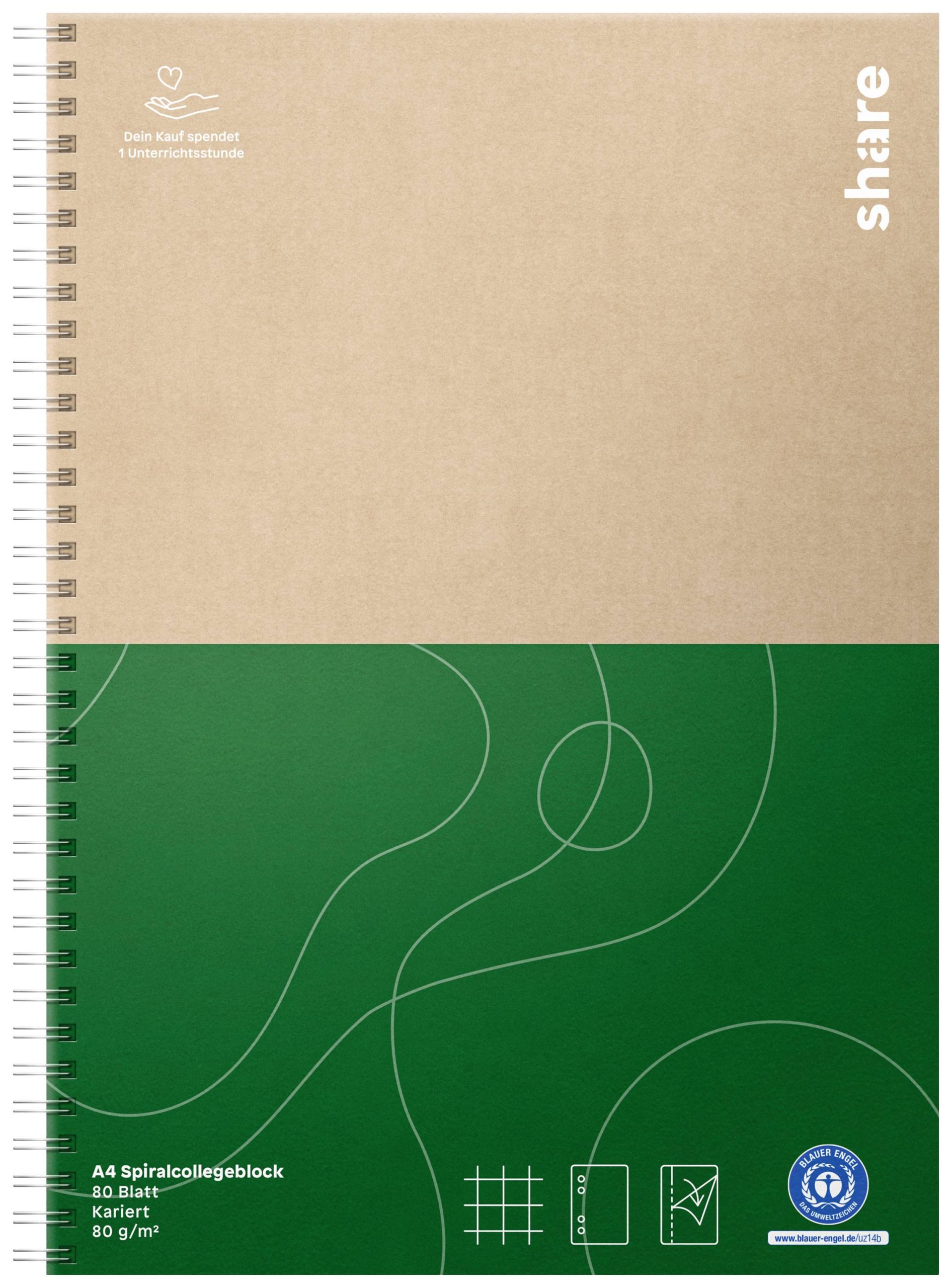share 4-0016-A4 Collegeblok Wit DIN A4 Geruit Aantal pagina's: 80