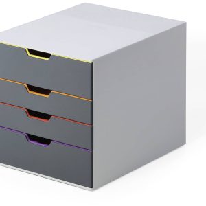 Durable VARICOLOR® 4 760427 Ladebox Grijs DIN A4, DIN C4, Folio, Letter Aantal lades: 4