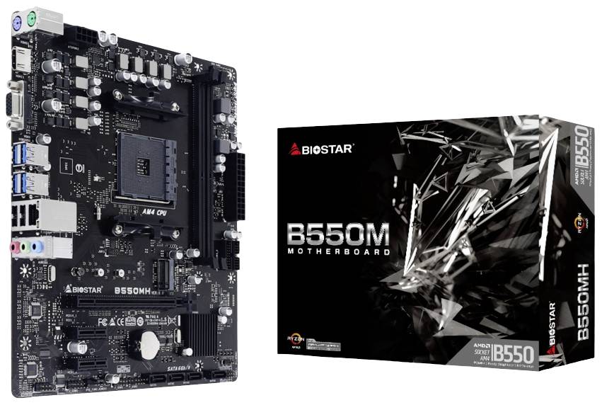 BioStar B550MT Moederbord Socket AMD AM4 Vormfactor Micro-ATX Moederbord chipset AMD® B550