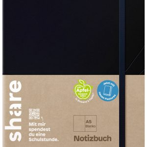share 4-0014001 Notitieboek Blanco Zwart Aantal pagina’s: 192 DIN A5