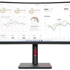 Lenovo ThinkVision T34w-30 LED-monitor Energielabel F (A – G) 86.4 cm (34 inch) 3440 x 1440 Pixel 21:9 6 ms DisplayPort,