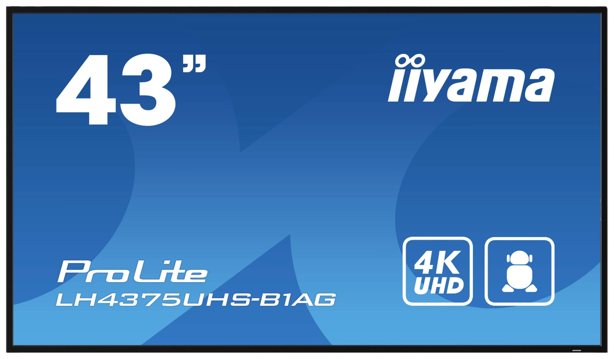 Iiyama ProLite LH4375UHS-B1AG Digital Signage display Energielabel: G (A - G) 108 cm 42.5 inch 3840 x 2160 Pixel 24/7
