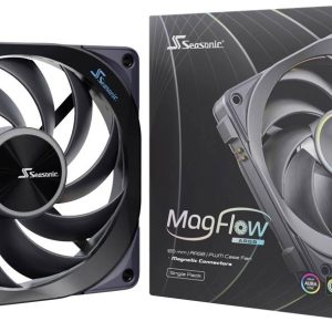 Seasonic MagFlow 1225PWM ARGB 120 PC-ventilator Zwart (b x h x d) 124.2 x 120.4 x 26.6 mm