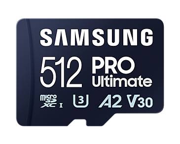 Samsung PRO Ultimate microSD-kaart 512 GB Class 3 UHS-I, v30 Video Speed Class, A2 Application Performance Class Incl. U
