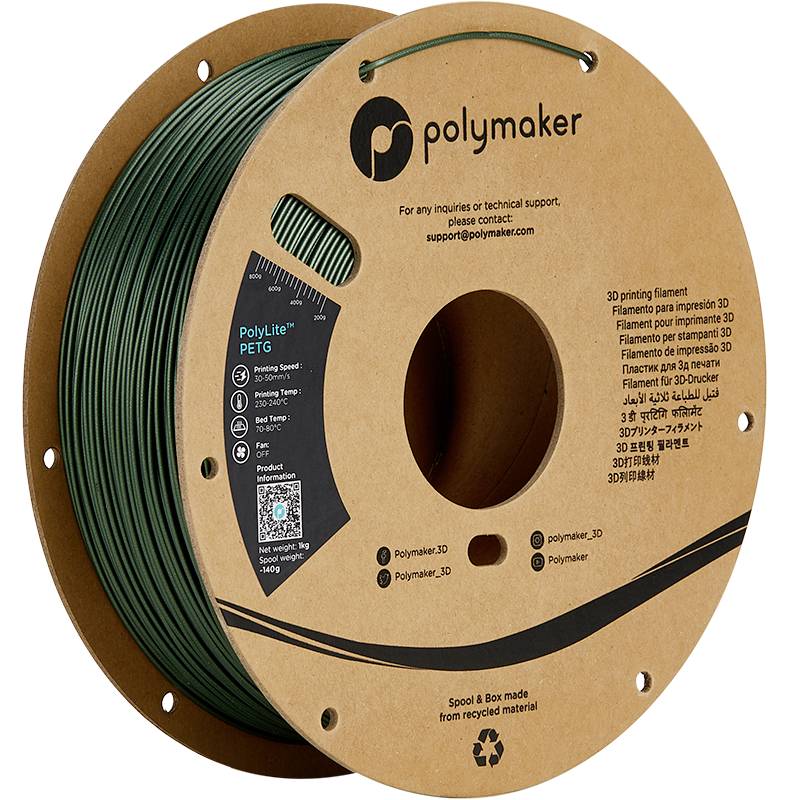Polymaker PB01035 PB01035 Filament PETG Hittebestendig, Hoge treksterkte 1.75 mm 1000 g Donkergroen PolyLite™ 1 stuk(s)