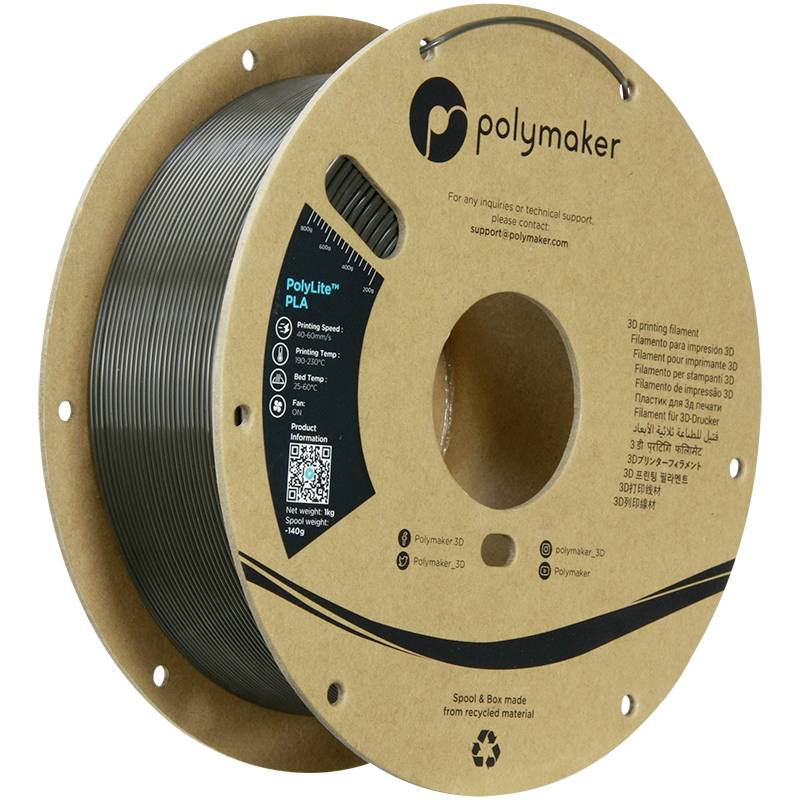 Polymaker PA02095 PA02095 Filament PLA kunststof Hoge stijfheid, Hoge treksterkte 1.75 mm 1000 g Donkergrijs-groen PolyL