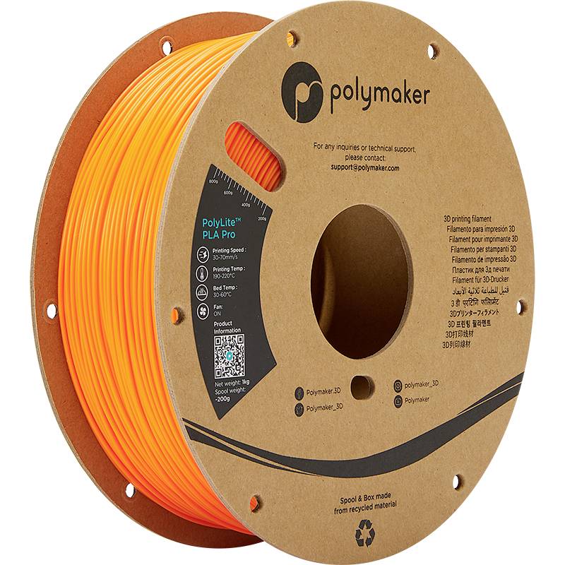 Polymaker PA07010 PA07010 Filament PLA Pro Hoge stijfheid, Slagvast 1.75 mm 1000 g Oranje PolyLite™ 1 stuk(s)