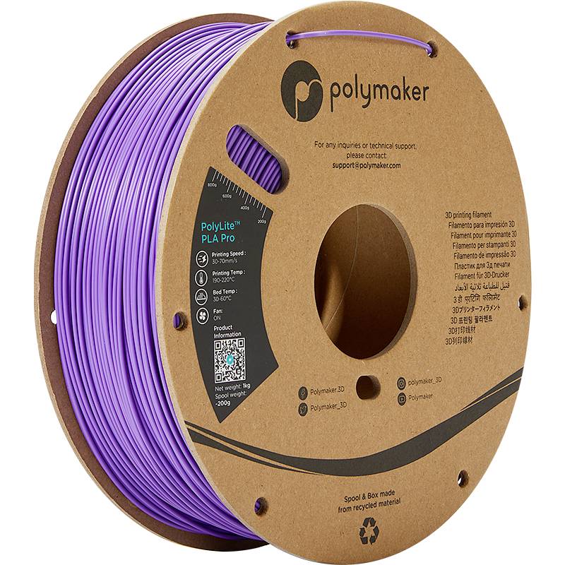 Polymaker PA07011 PA07011 Filament PLA Pro Hoge stijfheid, Slagvast 1.75 mm 1000 g Lila PolyLite™ 1 stuk(s)