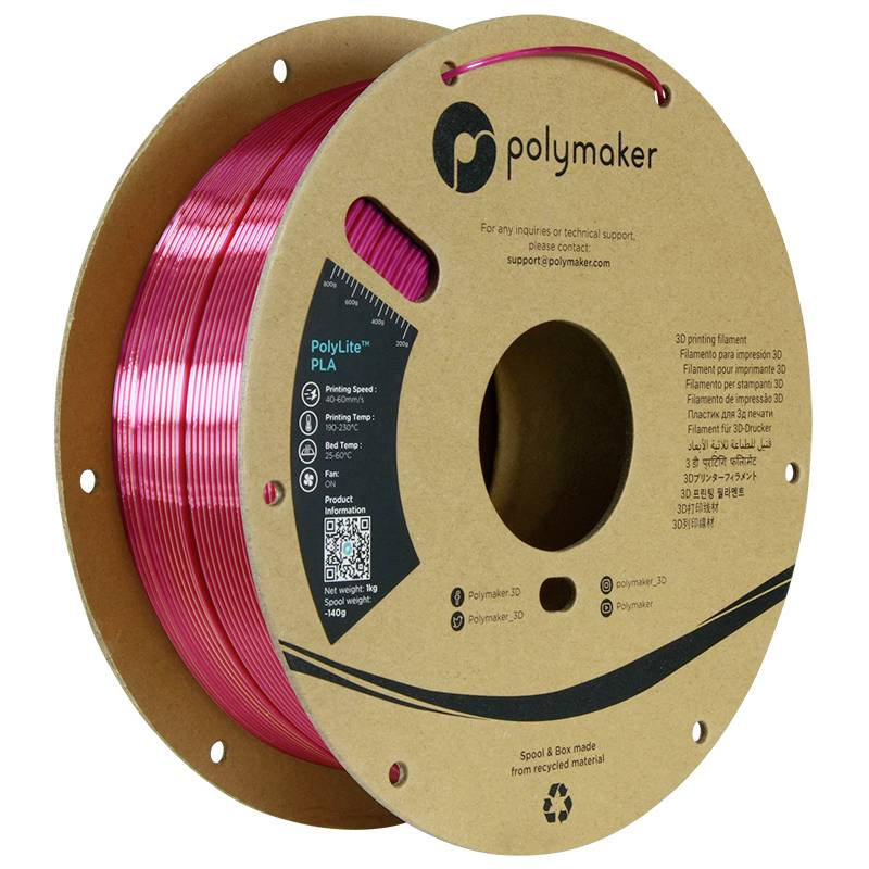 Polymaker PA03023 Dual Silk Filament PLA zijdeglans Meerkleurig, Zijdeglans 1.75 mm 1000 g Banquet, Goud, Magenta PolyLi