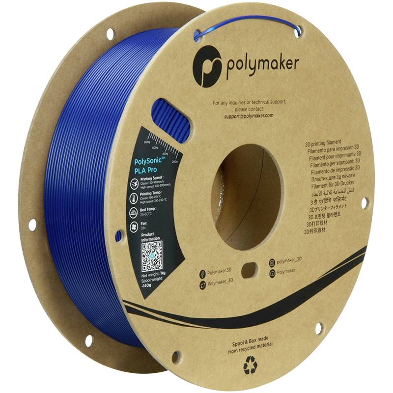 Polymaker PA13004 PA13004 Filament PLA kunststof Highspeed filament, Slagvast 1.75 mm 1000 g Blauw PolySonic™ 1 stuk(s)