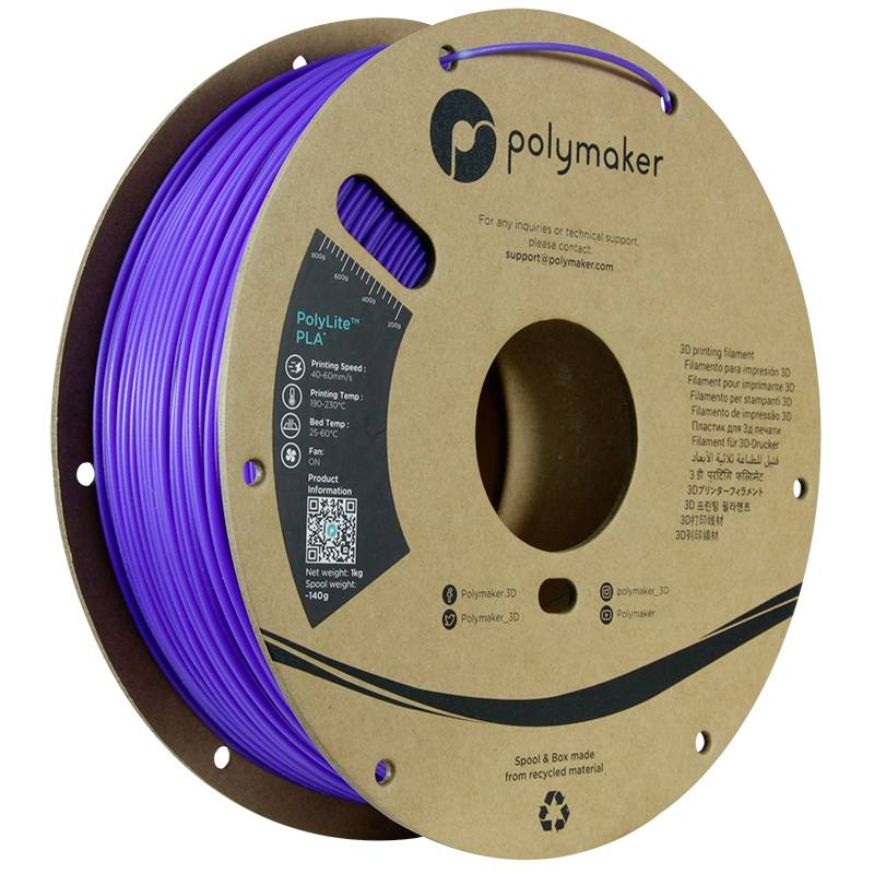 Polymaker PA02071 Temperature Color Changing Filament PLA kunststof Kleurverandering 1.75 mm 1000 g Paars, Pink, Doorsch