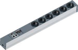 Bachmann 3293011 19 inch Stekkerdoos voor patchkast 1 HE Apparaatcontactdoos C13 10A
