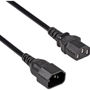 Akyga Stroom Aansluitkabel [1x Apparaatstekker, male C14 – 1x Apparaatstekker, female C13 10A] 3 m Zwart