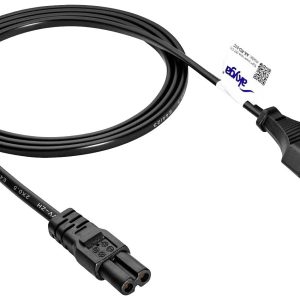 Akyga Stroom Aansluitkabel [1x Euro-stekker – 1x Apparaatbus C7] 1.5 m Zwart