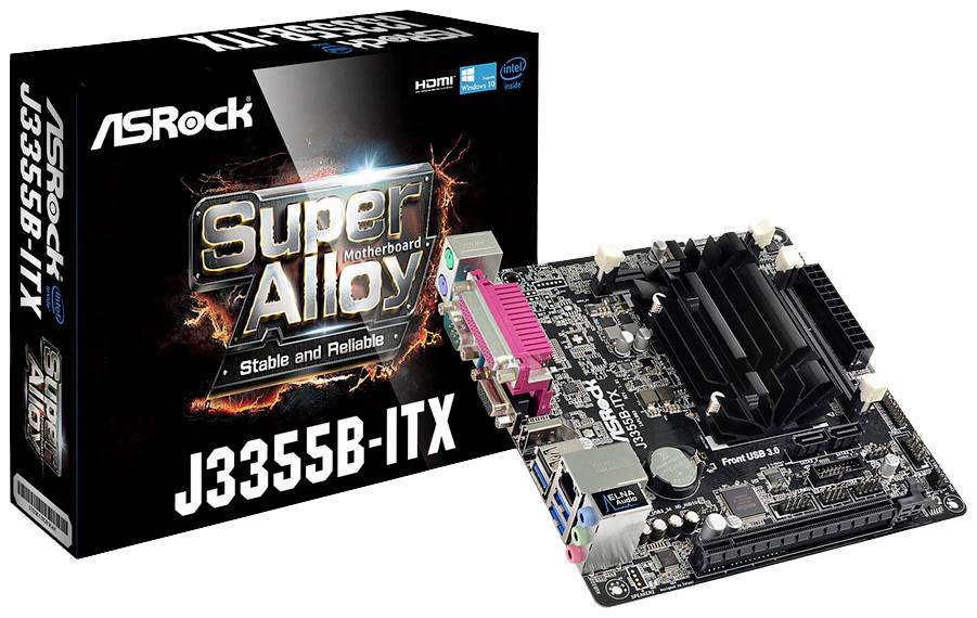 ASRock J3355B-ITX Moederbord met CPU Socket Intel 1296 Vormfactor Mini-ITX