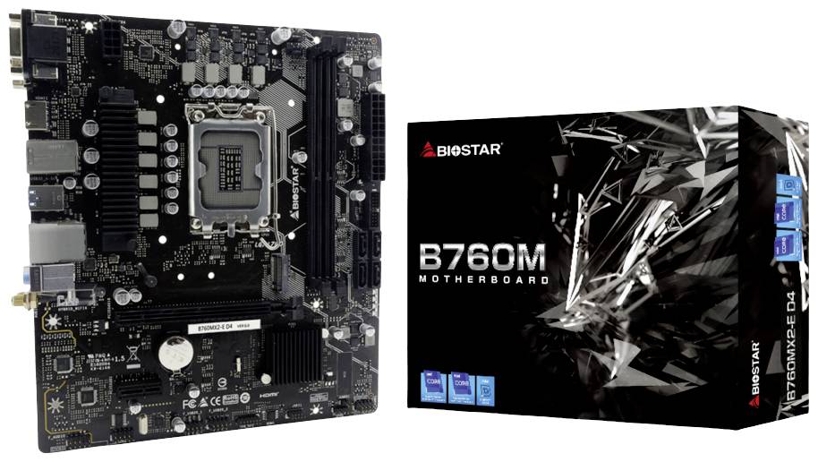 BioStar B760MX2-E Moederbord Socket Intel LGA 1700 Vormfactor Micro-ATX Moederbord chipset Intel® B760