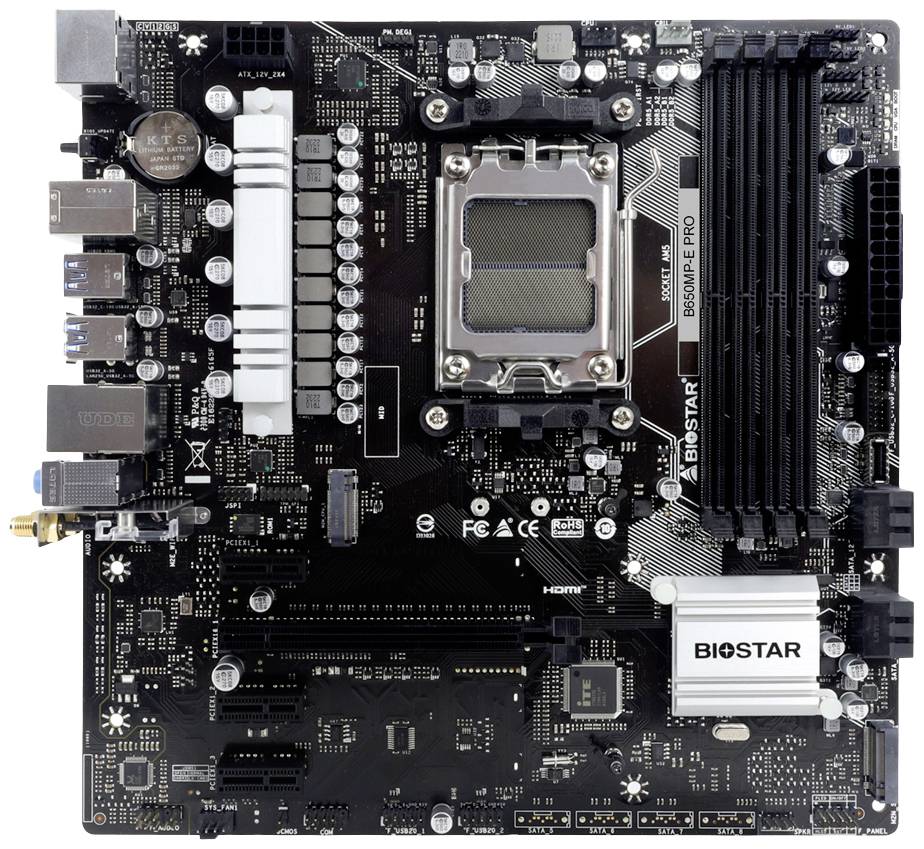 BioStar B650MP-E Pro Moederbord Socket AMD AM5 Vormfactor Micro-ATX Moederbord chipset AMD® B650