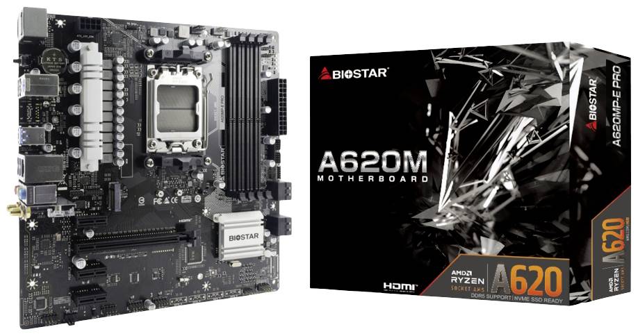 BioStar A620MP-E Pro Moederbord Socket AMD AM5 Vormfactor Micro-ATX Moederbord chipset AMD® A620