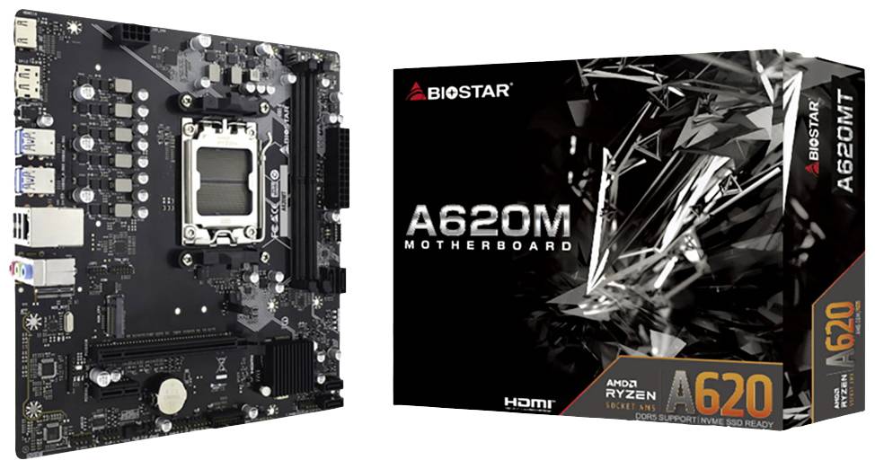 BioStar A620MT Moederbord Socket AMD AM5 Vormfactor Micro-ATX Moederbord chipset AMD® A620