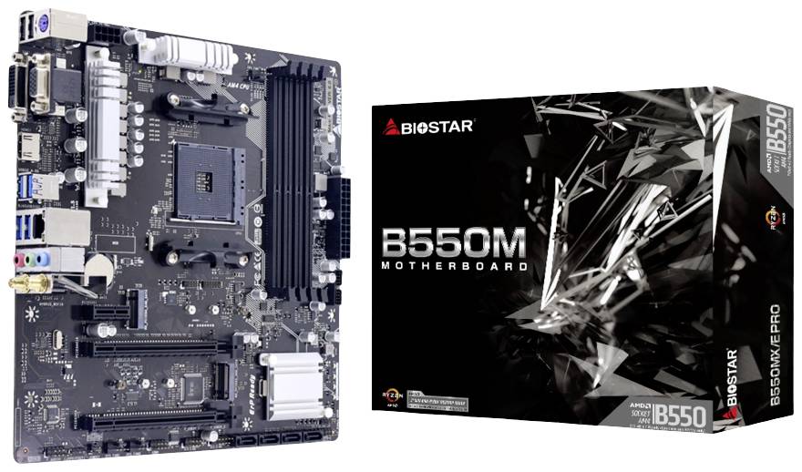 BioStar B550MX/E Pro Moederbord Socket AMD AM4 Vormfactor Micro-ATX Moederbord chipset AMD® B550