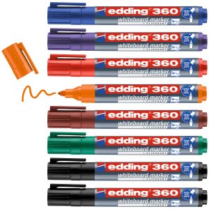 edding 360 whiteboardmarker set – gekleurde kleuren – 8 whiteboard pennen – ronde punt 1,5-3 mm edding 360 whiteboardmarker set – gekleurde kleuren – 8 whiteboard pennen – ronde punt 1,5-3 mm