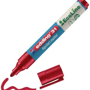 Edding 4-31002 Flipchartmarker 31 EcoLine Ronde punt 1.5 – 3 mm Rood 1 stuk(s) Edding 4-31002 Flipchartmarker 31 EcoLine Ronde punt 1.5 – 3 mm Rood 1 stuk(s)