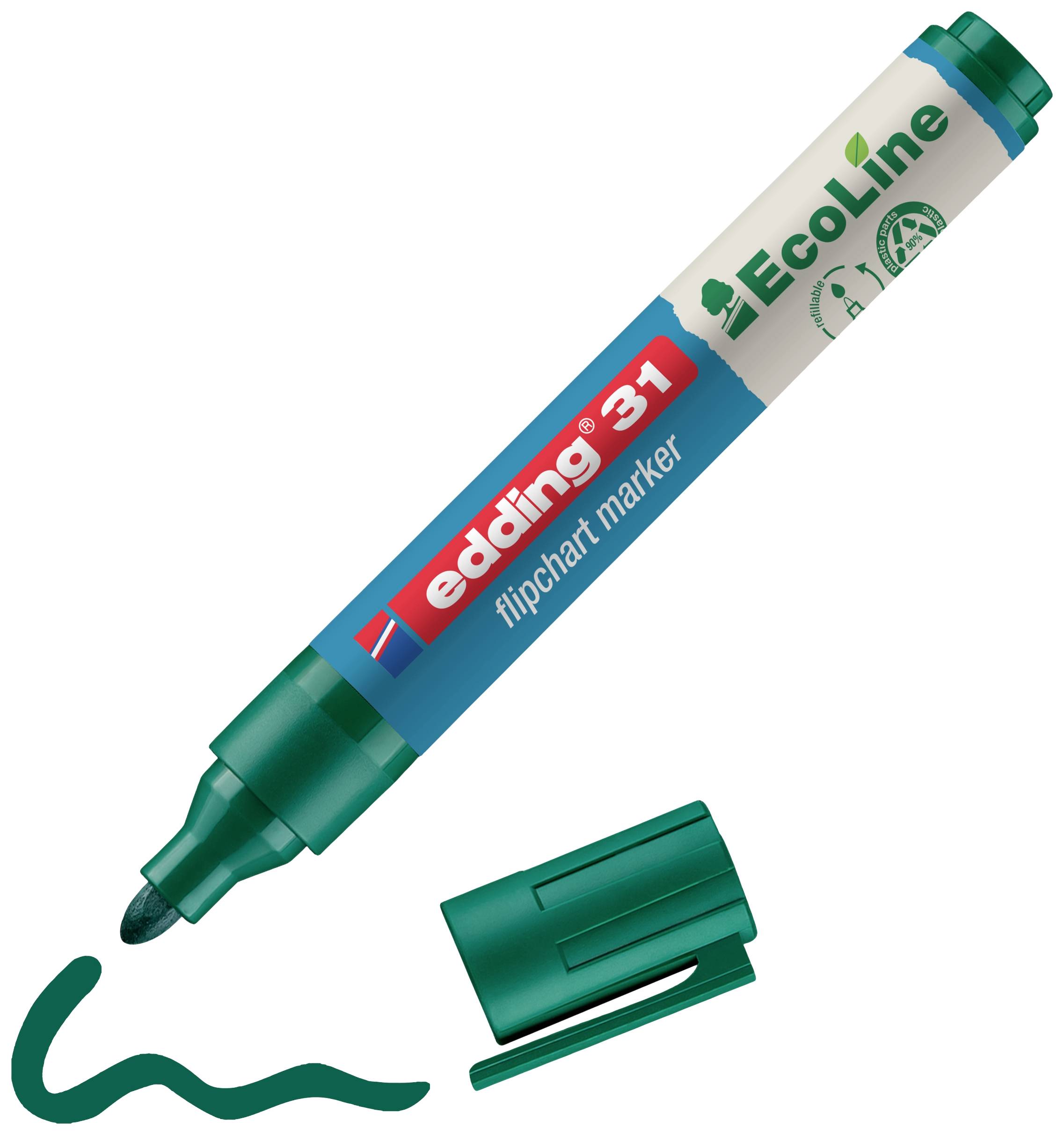 Edding 4-31004 Flipchartmarker 4-31004 Ronde punt 1.5 - 3 mm Groen 1 stuk(s)