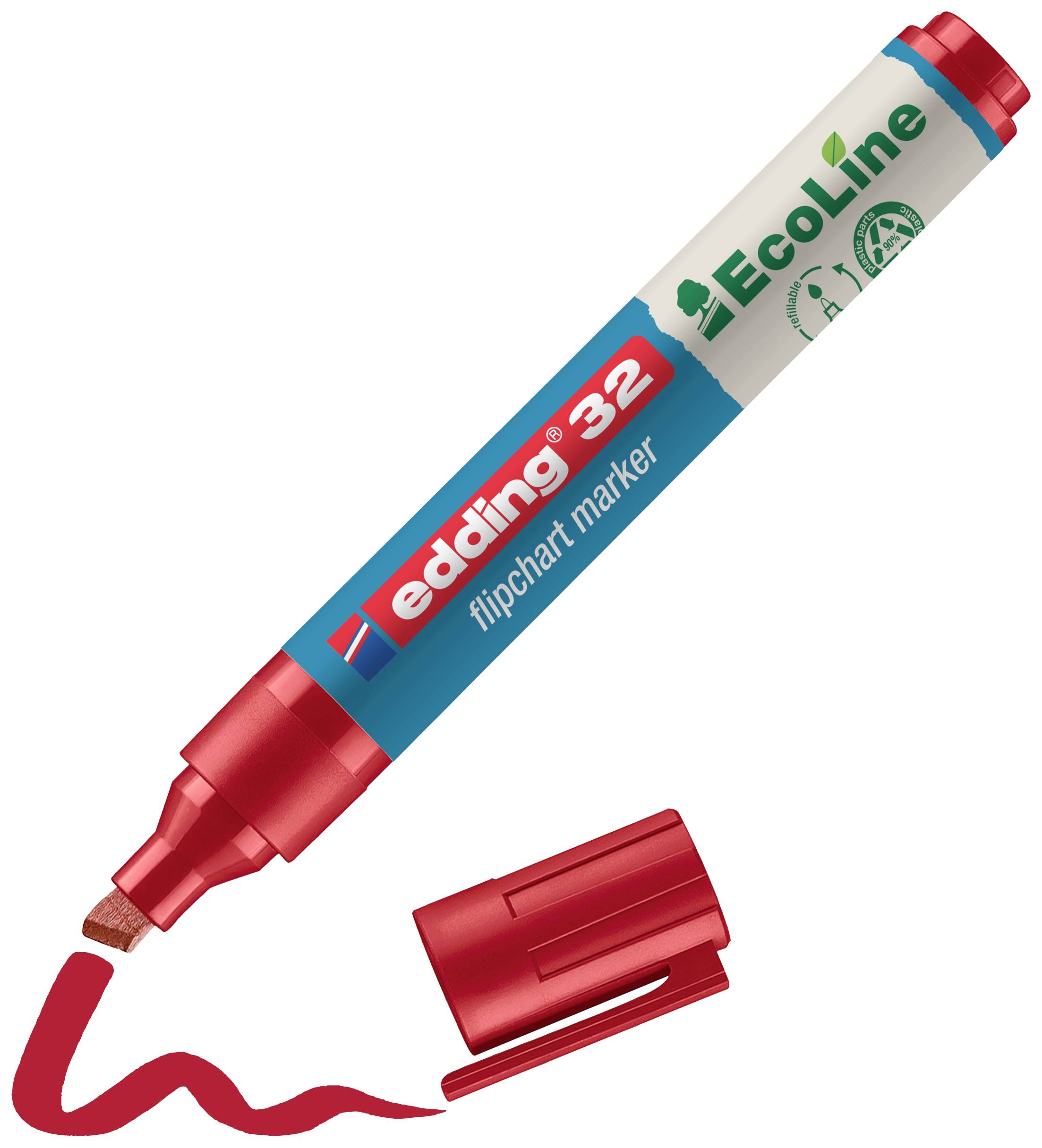 Edding 4-32002 Flipchartmarker 4-32002 Beitelpunt 1 - 5 mm Rood 1 stuk(s)