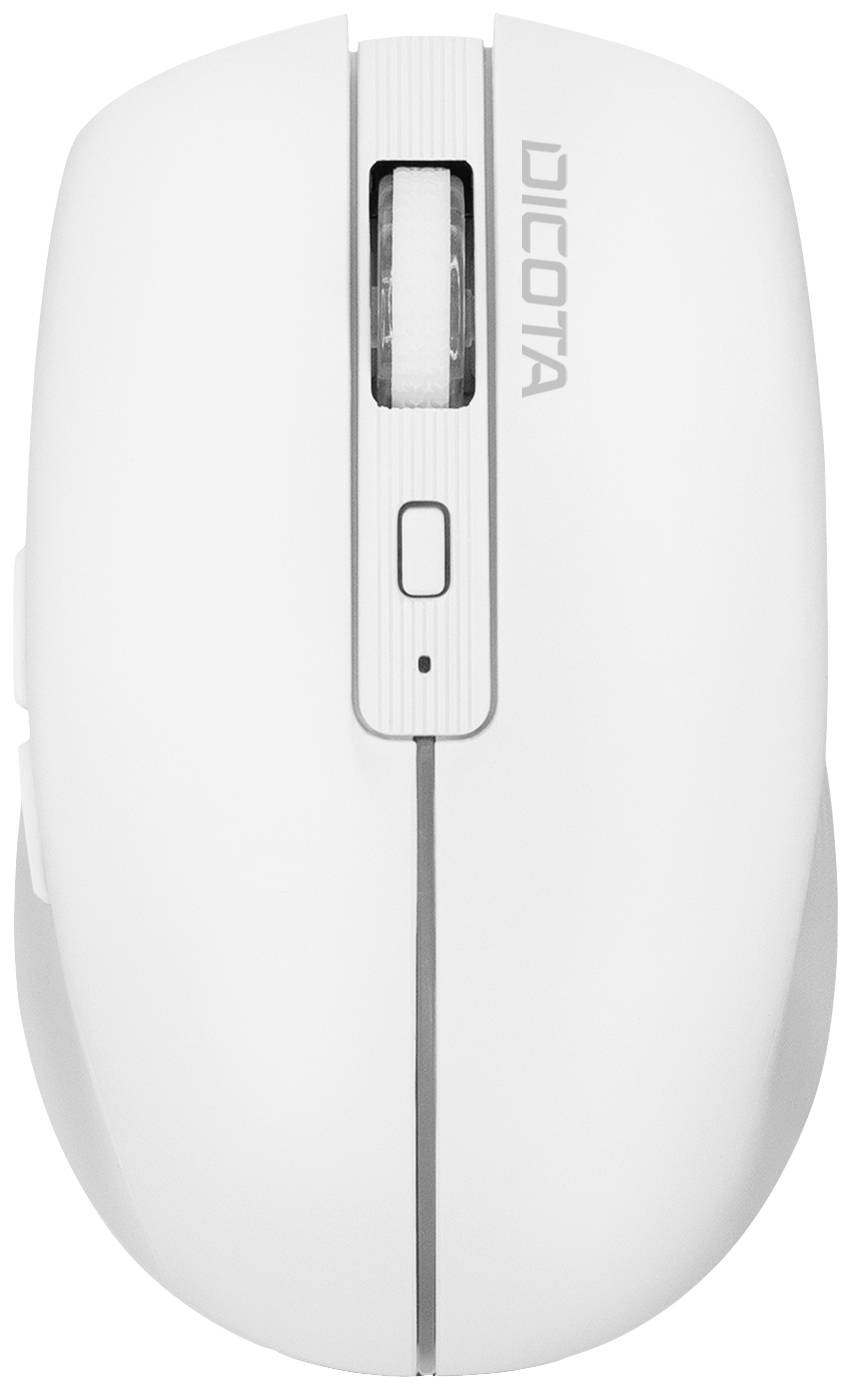 Dicota Notebook Muis Bluetooth Wit 5 Toetsen 800 dpi, 1200 dpi, 1600 dpi Afneembare kabel, Geïntegreerd scrollwiel, Opla