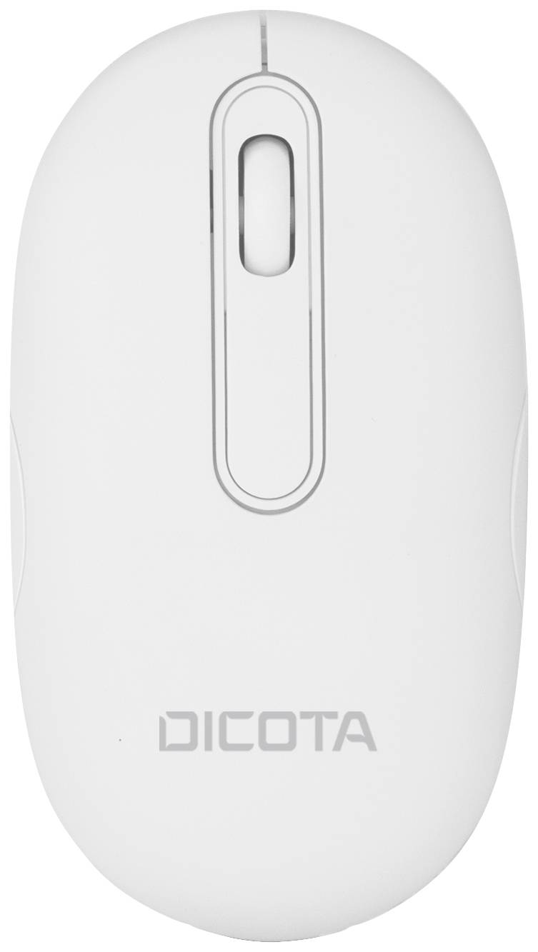 Dicota Desktop Muis Bluetooth Optisch Wit 3 Toetsen 800 dpi, 1200 dpi, 1600 dpi Afneembare kabel, Geluidsarme toetsen, G