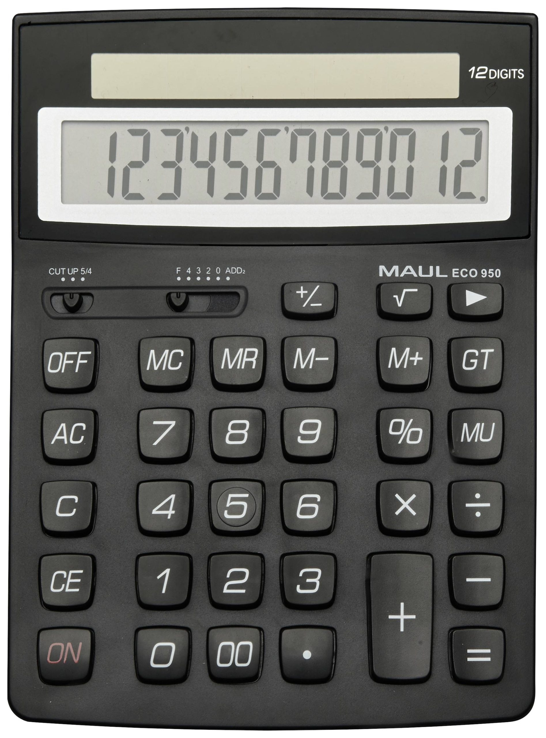 Maul ECO 950 Bureaurekenmachine Zwart Aantal displayposities: 12 werkt op zonne-energie (b x h x d) 155 x 210 x 33 mm