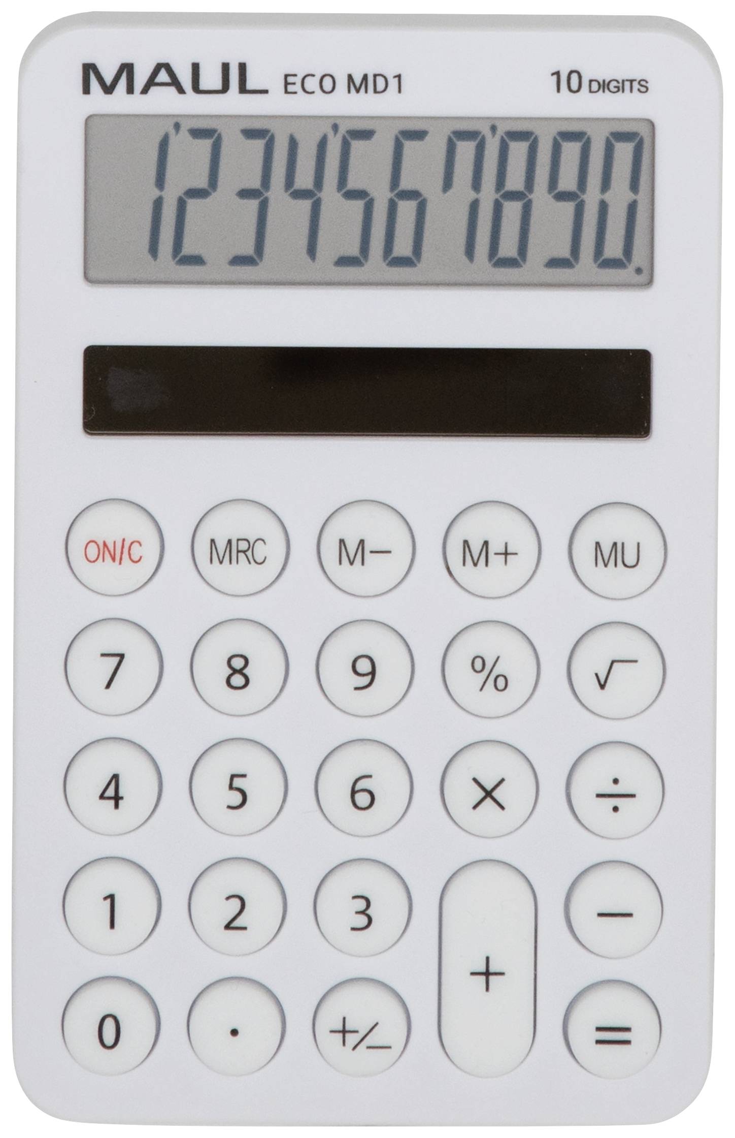 Maul ECO MD 1 Zakrekenmachine Zwart Aantal displayposities: 10 werkt op zonne-energie (b x h x d) 76 x 120 x 13 mm