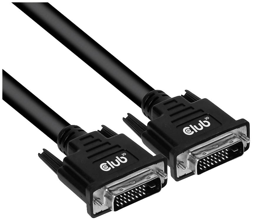 club3D CAC-1223 DVI-kabel DVI Aansluitkabel DVI-D 24+1-polige stekker 3.00 m Zwart