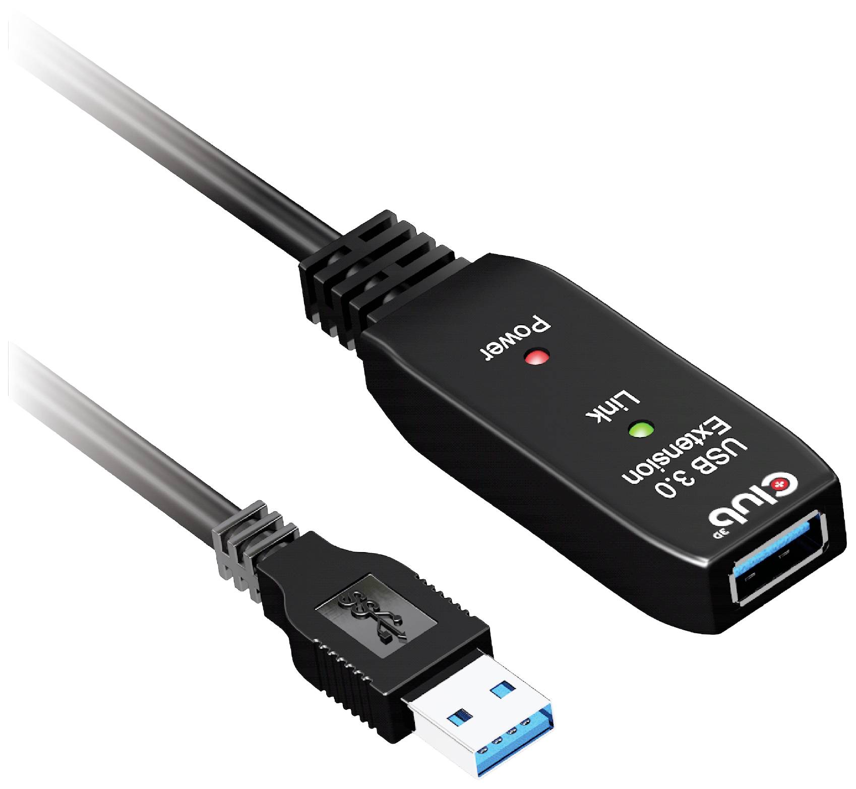 club3D CAC-1404 USB-kabel USB 3.2 Gen1 RJ45 5.00 m Zwart