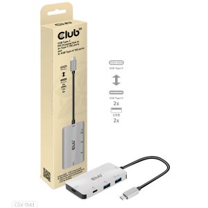 club3D USB 3.2 Gen 1 (USB 3.0) Adapter [1x USB-C stekker – 2x USB-C, USB 3.2 Gen 2 (USB 3.1)] Adapter USB 3.1 Typ C 0 mm