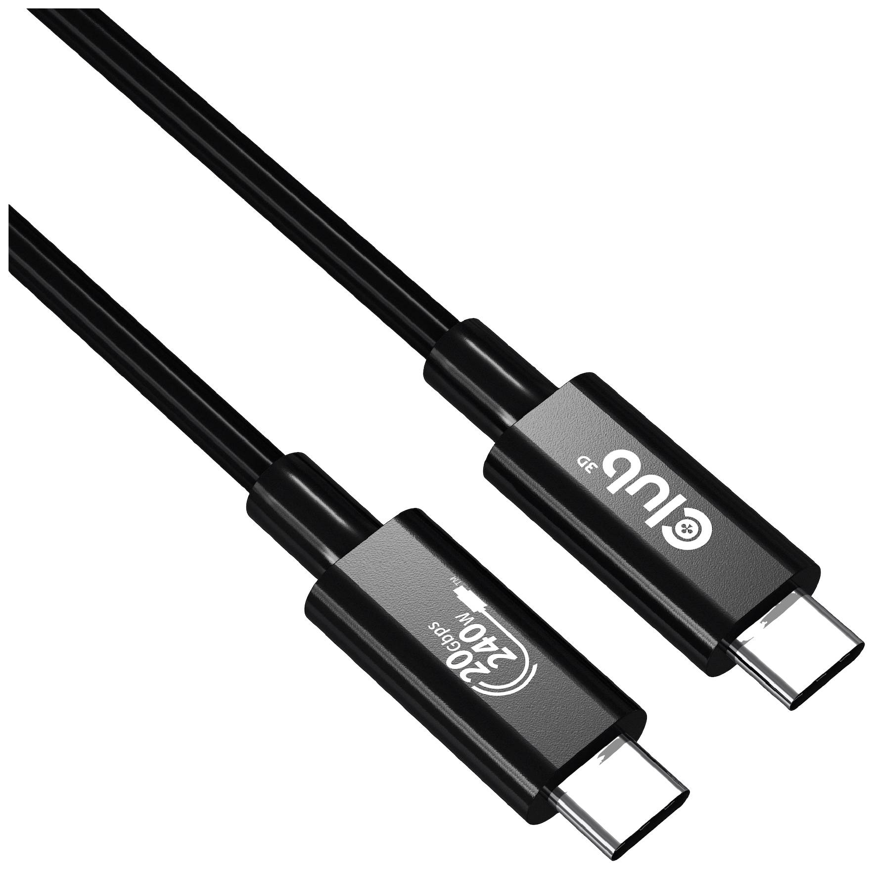 club3D CAC-1575 USB-C-kabel USB 4.0 USB-C stekker 2.00 m Zwart