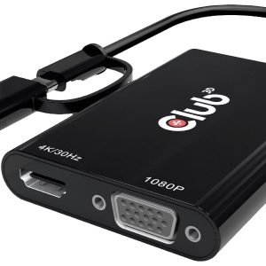 club3D USB 3.2 Gen 1 (USB 3.0) Adapter [1x USB-A, USB-C – 1x HDMI-bus, VGA-bus] Adapter USB Typ C/A – HDMI / VGA 0 mm