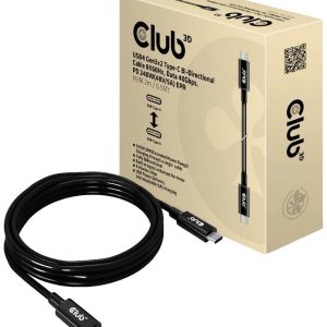 club3D CAC-1578 USB-C-kabel USB 4.0 USB-C stekker 2.00 m Zwart club3D CAC-1578 USB-C-kabel USB 4.0 USB-C stekker 2.00 m Zwart