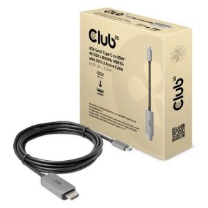 club3D CAC-1587 HDMI-kabel USB-C / HDMI Aansluitkabel USB-C stekker, HDMI-A-stekker 3.00 m Zwart/grijs club3D CAC-1587 HDMI-kabel USB-C / HDMI Aansluitkabel USB-C stekker, HDMI-A-stekker 3.00 m Zwart/grijs