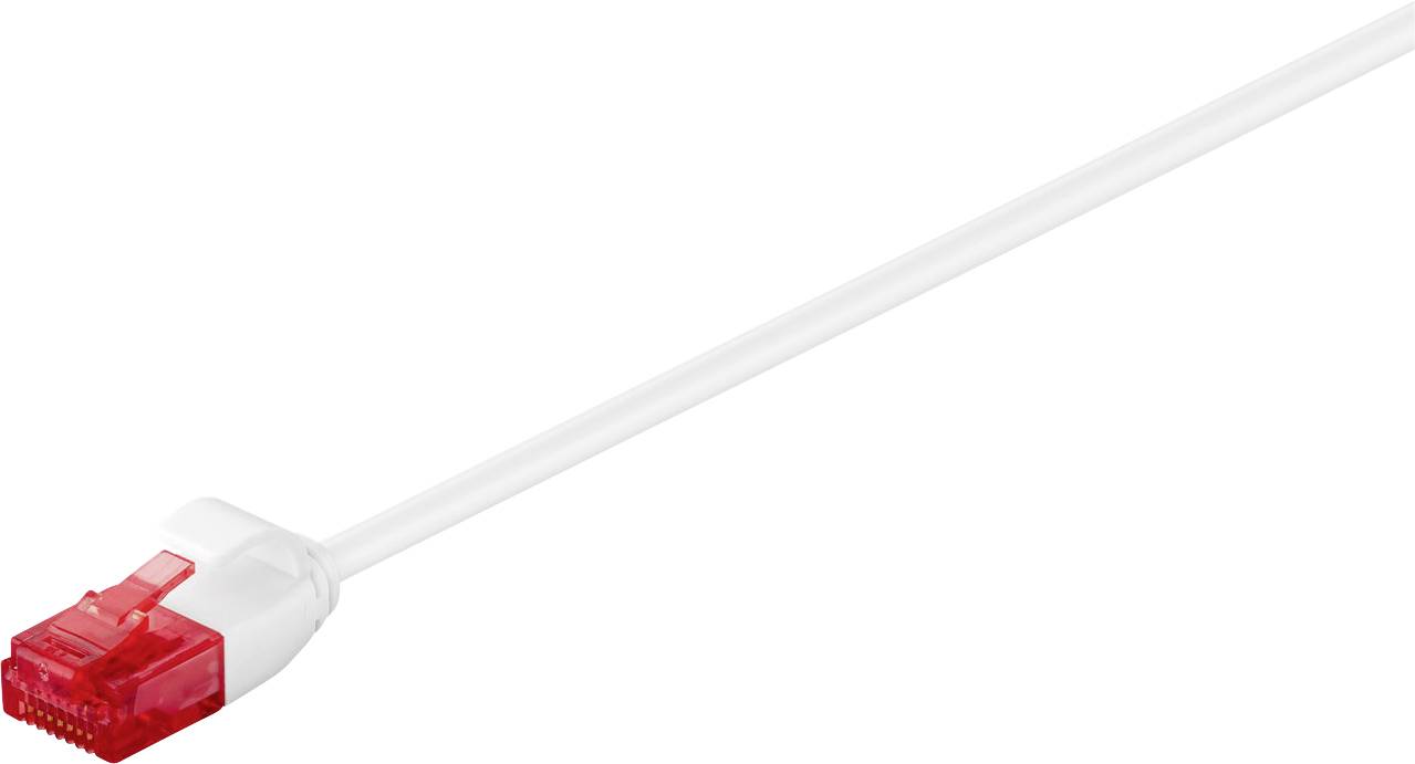 Goobay 71549 RJ45 Netwerkkabel, patchkabel CAT 6 U/UTP 0.15 m Wit Zeer flexibel, Flexibele binnenader, Extreem dun, Verg