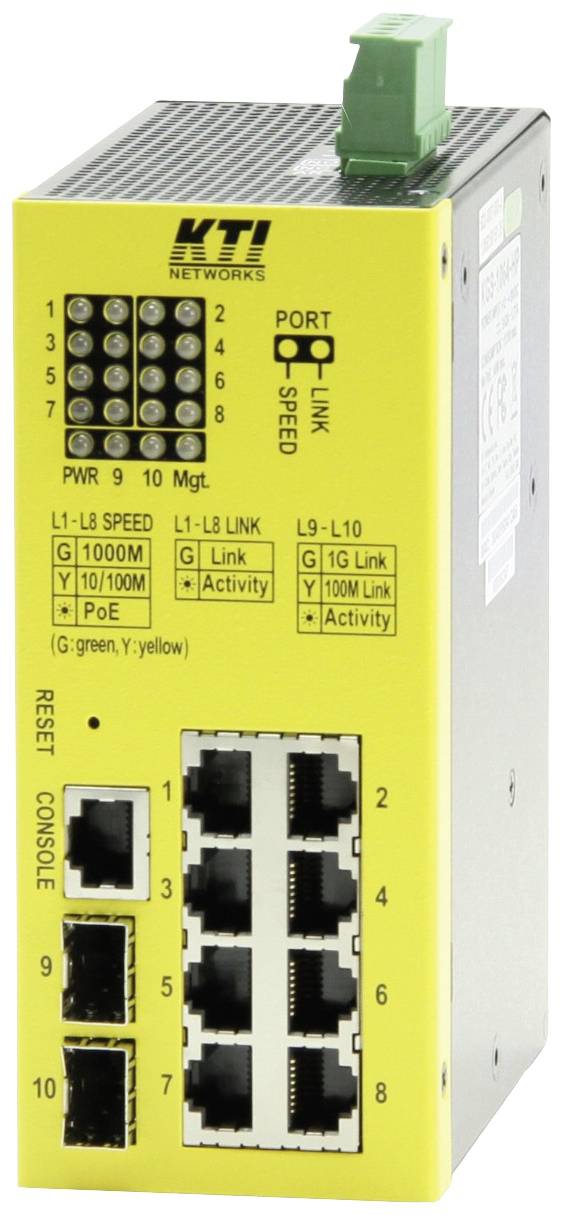 KTI 5386 KGS-1064-HP Industrial Ethernet Switch 10 poorten 10 / 100 / 1000 MBit/s