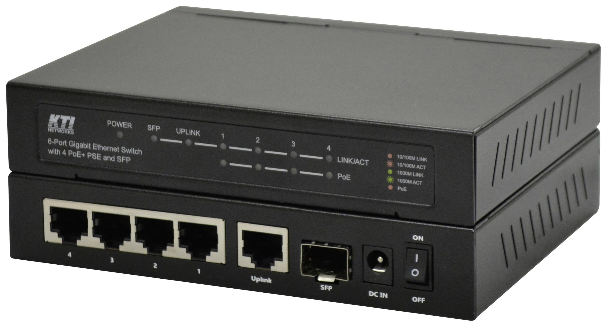 KTI KGS-0601-4HP Industrial Ethernet Switch 6 poorten 10 / 100 / 1000 MBit/s